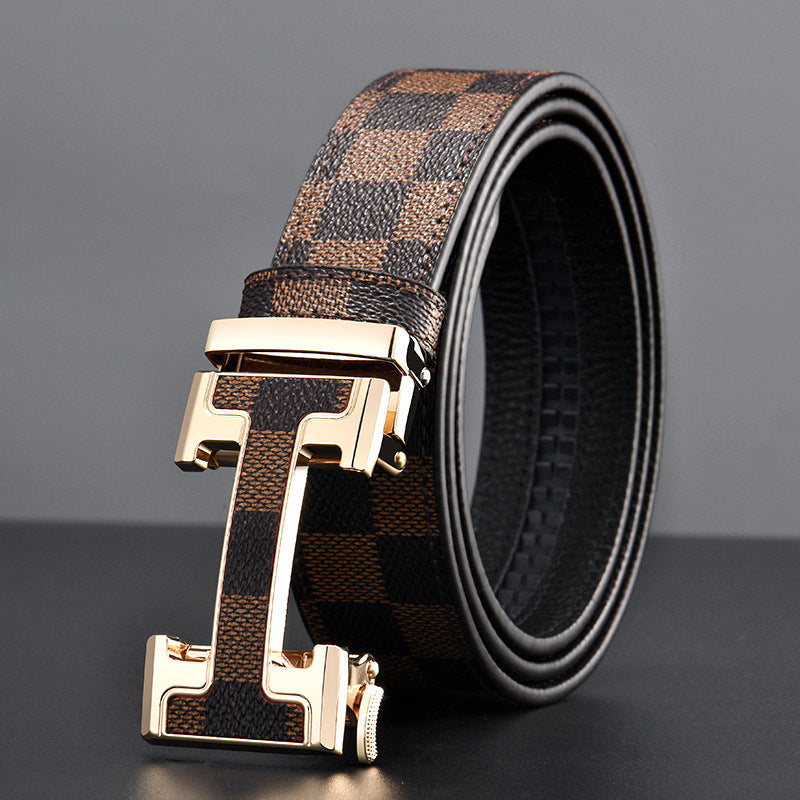 Ceinture à carreaux légère de luxe pour hommes