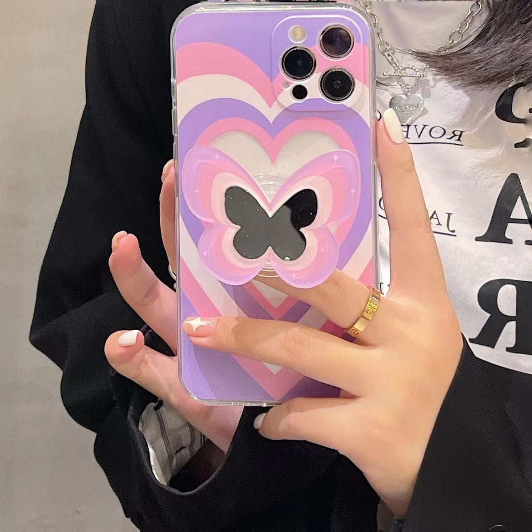 Color Butterfly Stand Silicone Phone Case - TPU Material