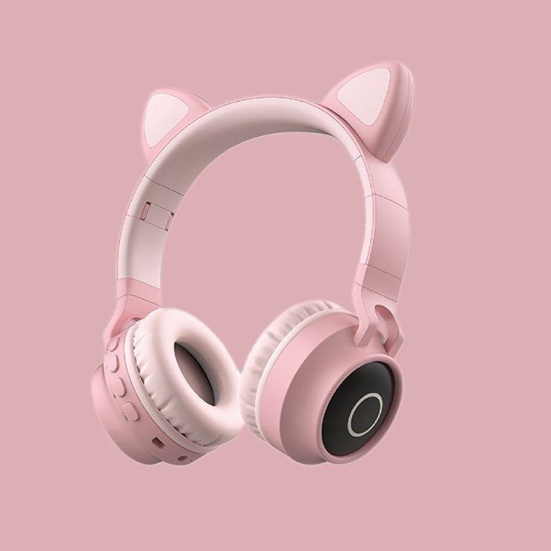 LED-ljus Cat Ear-hörlurar Trådlösa Bluetooth 5.0 Headset Bärbara hopfällbara barnhörlurar med mikrofon Bästa presenten