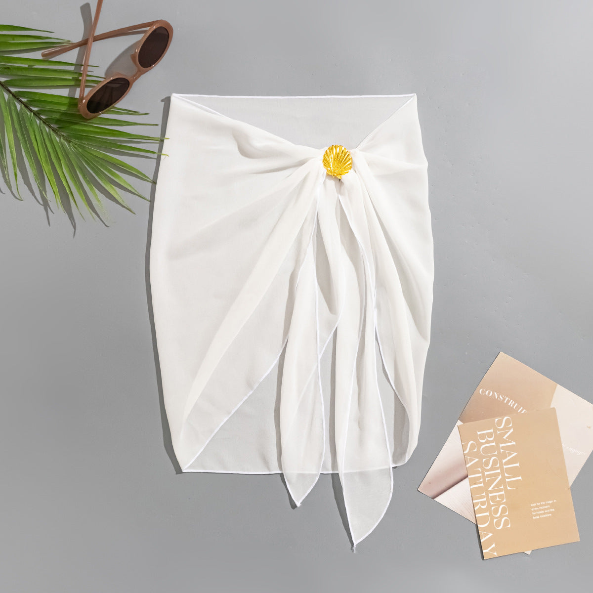 Swimsuit Cover-up Metal Shell Accessories Beach Wrap Skirt