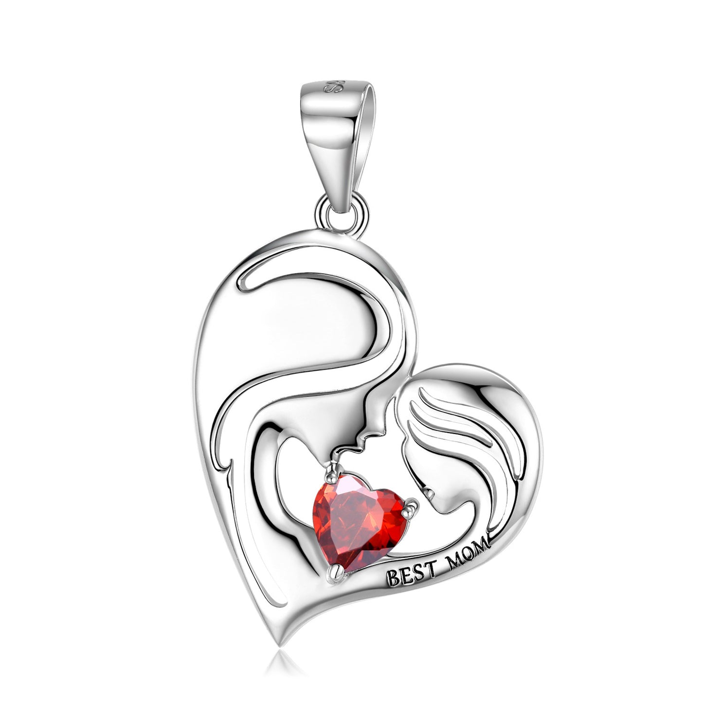 Halsband i 925 sterlingsilver med bästa mamma-motiv, mors dag-serien