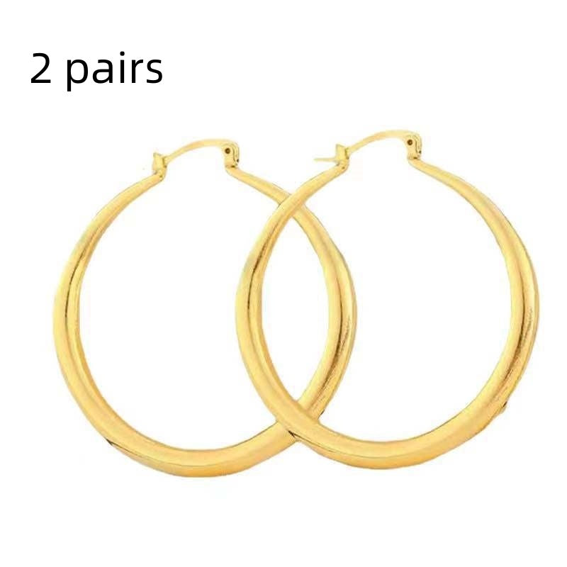 High Profile Fashion Simple Glossy Big Circle Earrings