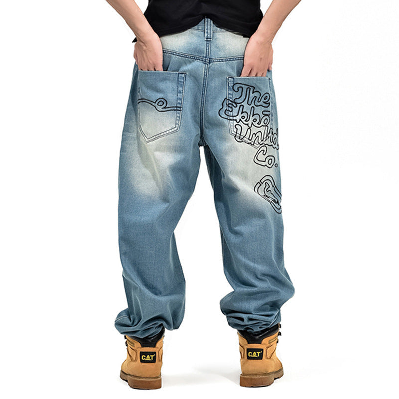 Hiphop-stil Lösa Casual Herrjeans