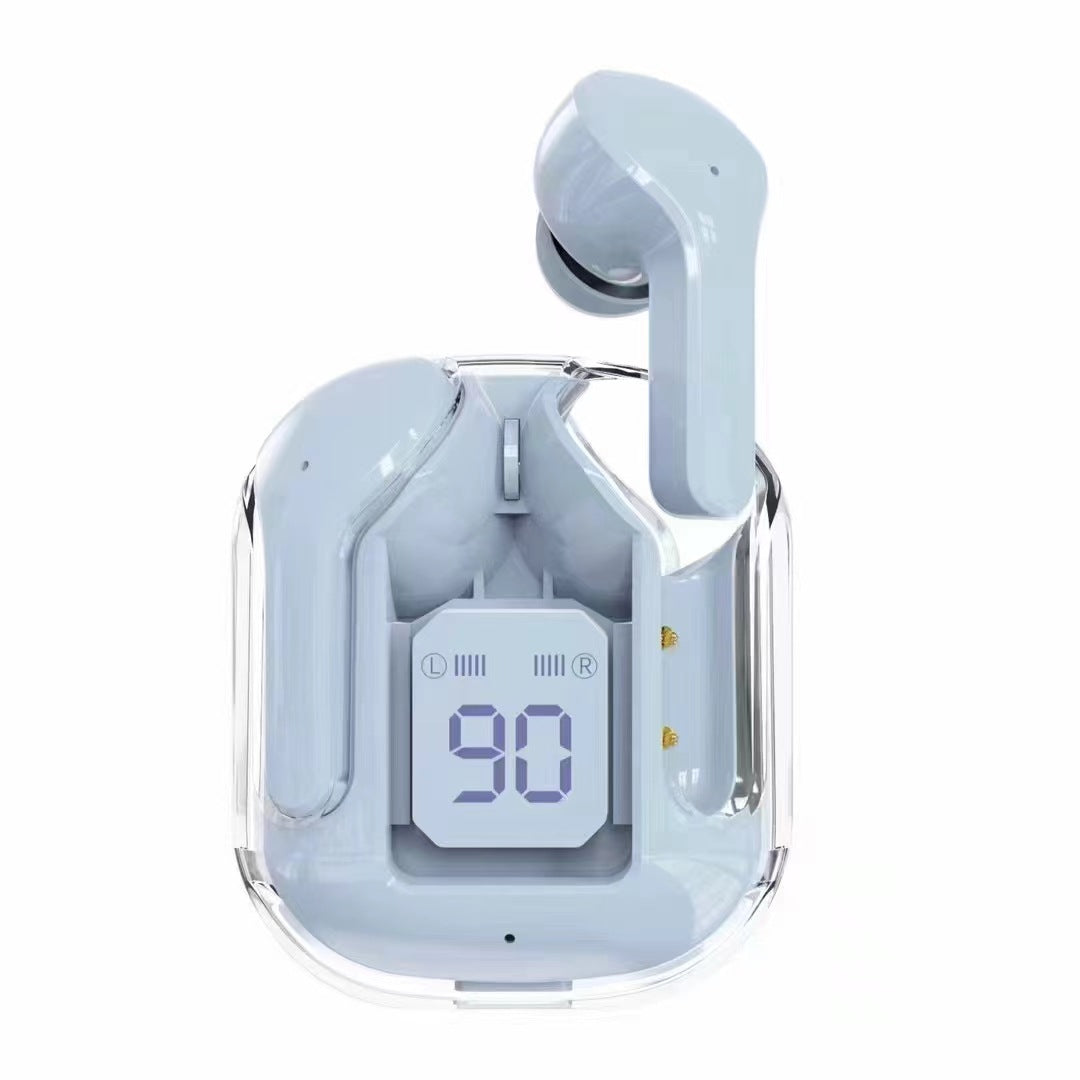 Nytt Mini Transparent trådlöst Bluetooth Headset Digital Display ENC brusreducering True Wireless Sports Music