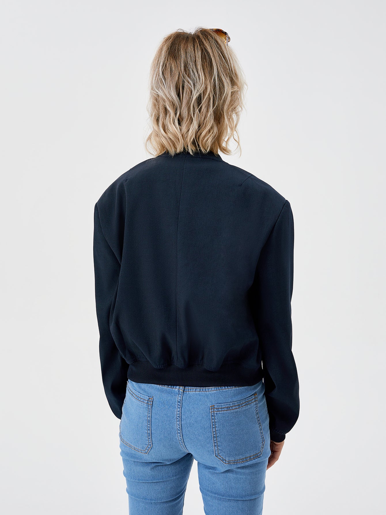 Veste bombardier courte légère pour femmes, veste universitaire décontractée à manches longues avec poche, mode Y2k, Streetwear