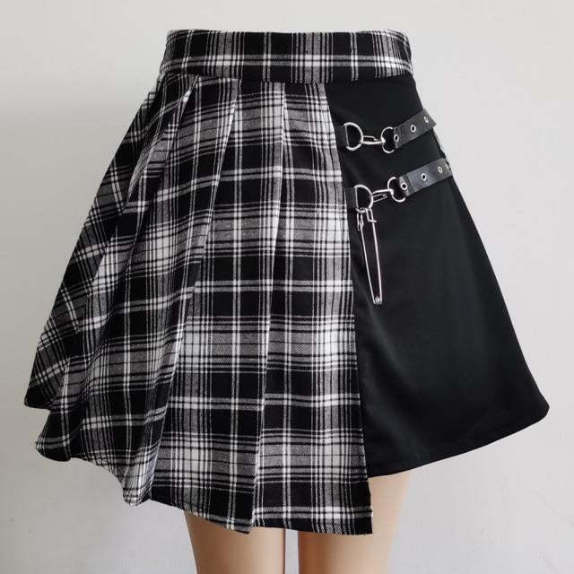 Jupe courte plissée gothique jupe femme