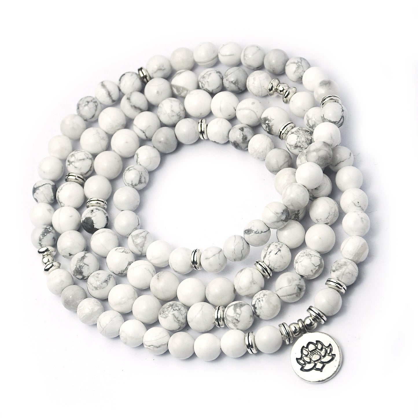 Amazon Stone Tiger Eye Stone Armband Halsband 108 Buddha Beads Lotus Armband