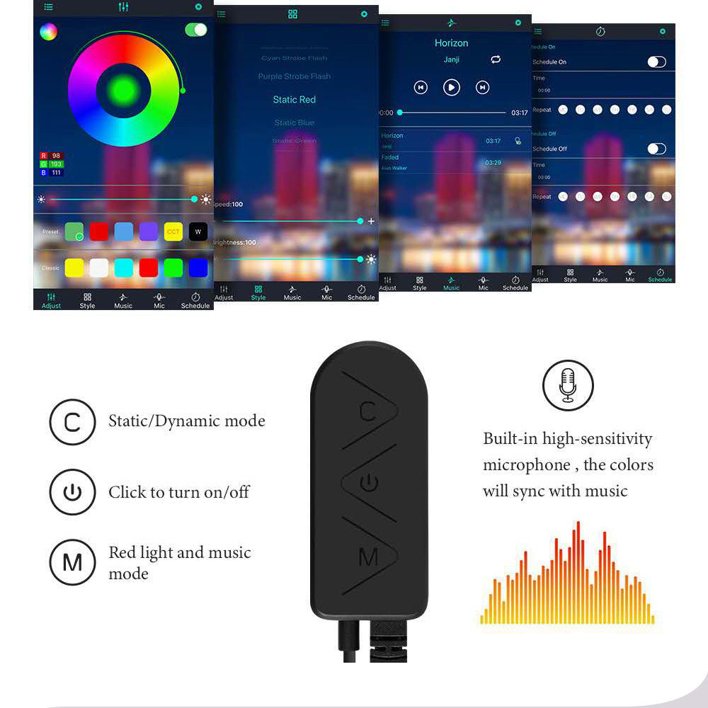 Bil USB Atmosphere Light Modification Center Kontrollinstrumentpanel