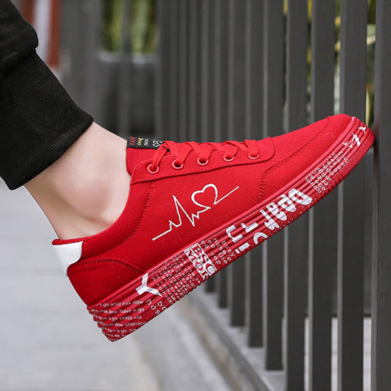 Love Print Canvas Shoes - Romantic Flats - Valentine Collection