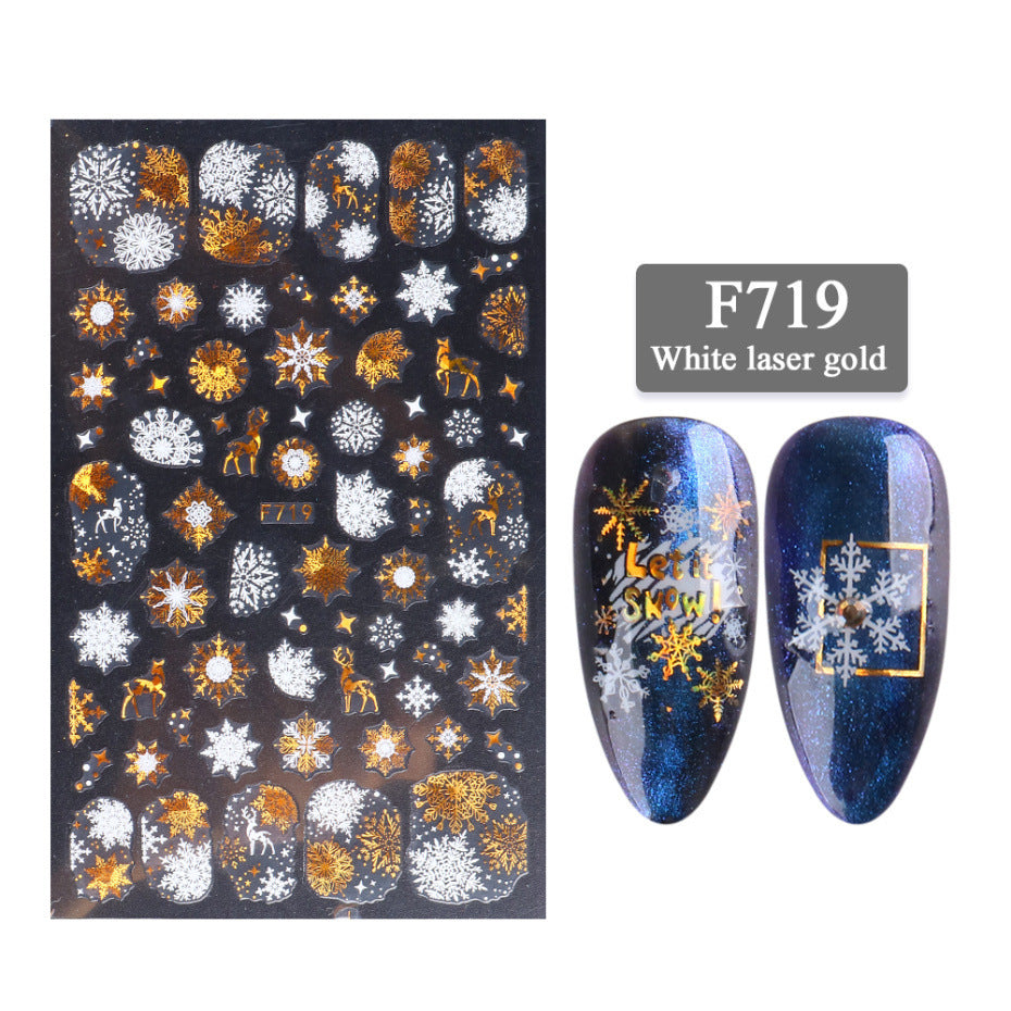 Christmas Gold Laser Snow Stickers - 3g