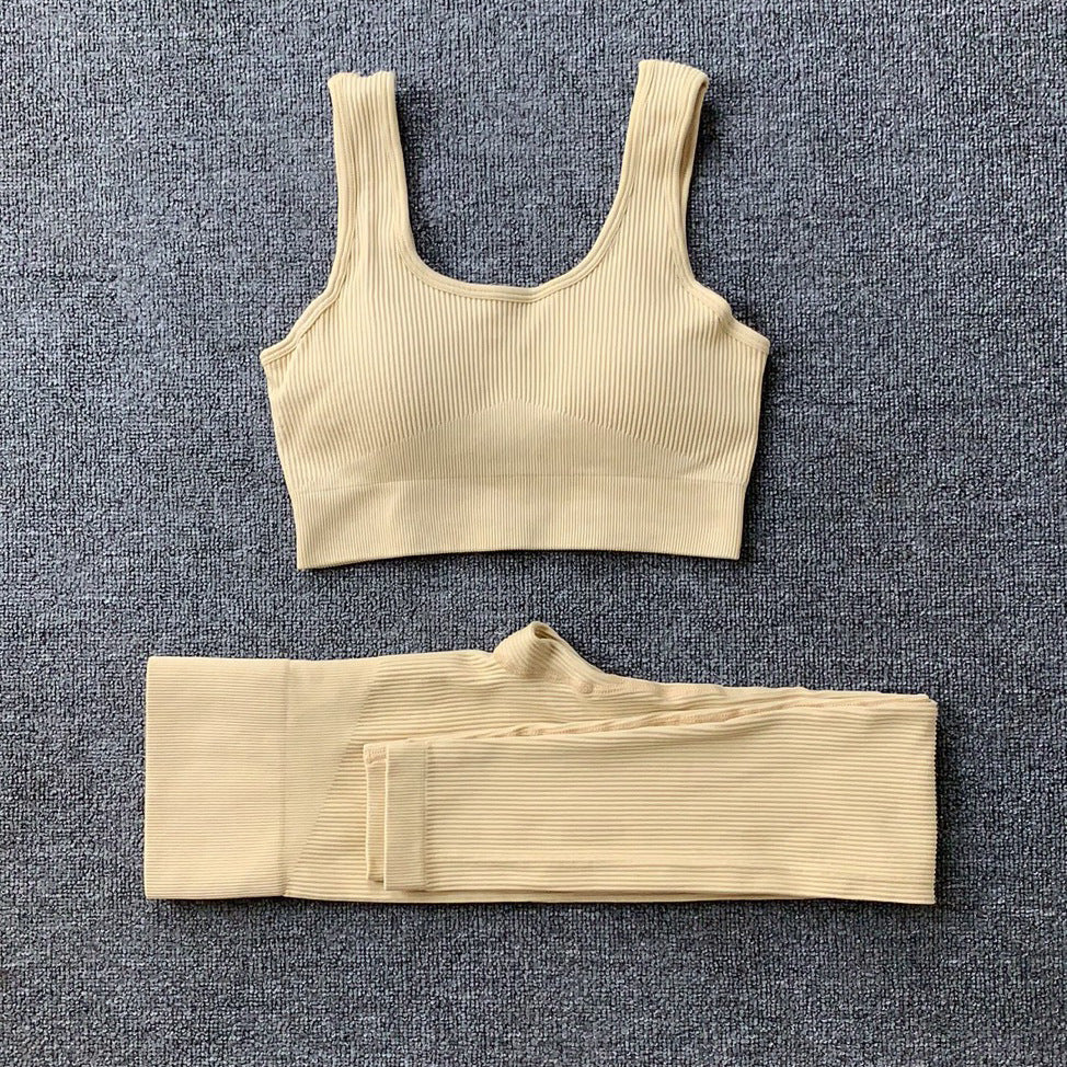 2st tråd Yoga kostym sömlös bh och rumpa lyftande hög midja Leggings set för kvinnor Sport Fitness Yoga Byxor Sportkläder Outfits Kläder