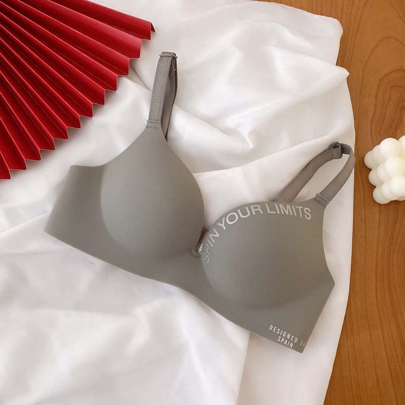 Soutien-gorge une pièce avec lettres britanniques, sans couture, sous-vêtements réglables sans fil pour femmes