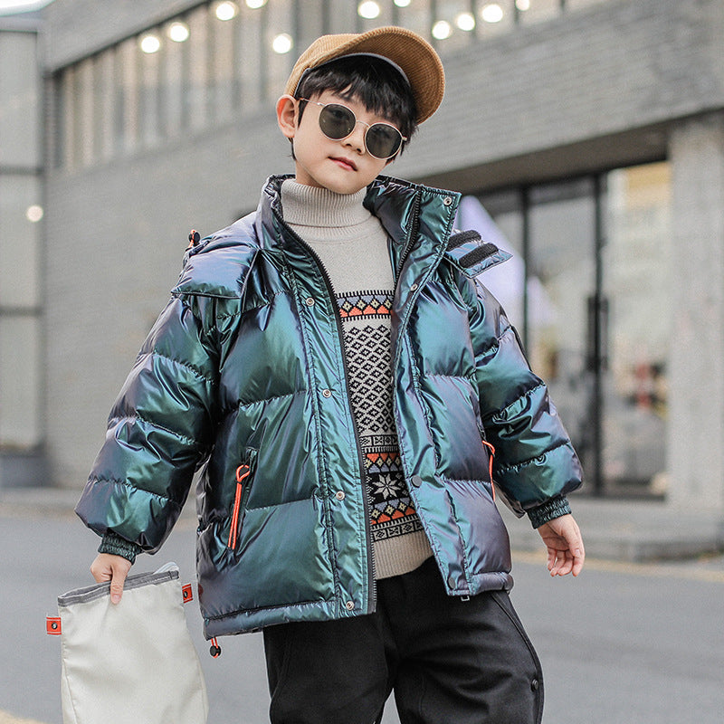 Veste d'hiver épaisse en duvet de canard blanc pour enfants, Style occidental, grands enfants