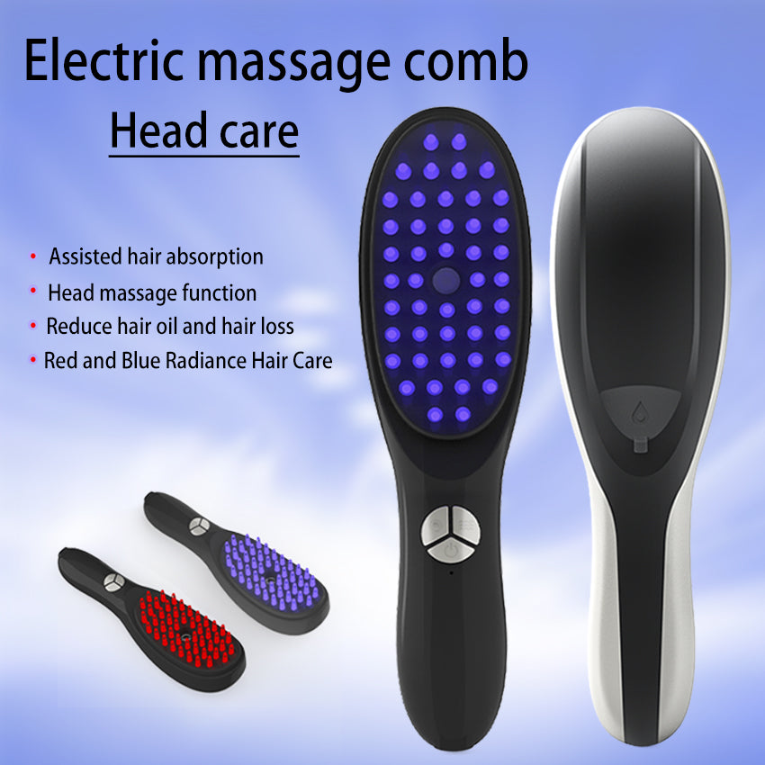 Vibrating Hair Care Device - Red & Blue Light Therapy - Water Replenishing - ABS Material - White+Black - 20cm+