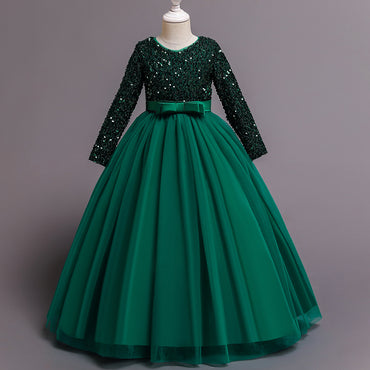 Robe à paillettes en coton pour filles, mode enfants