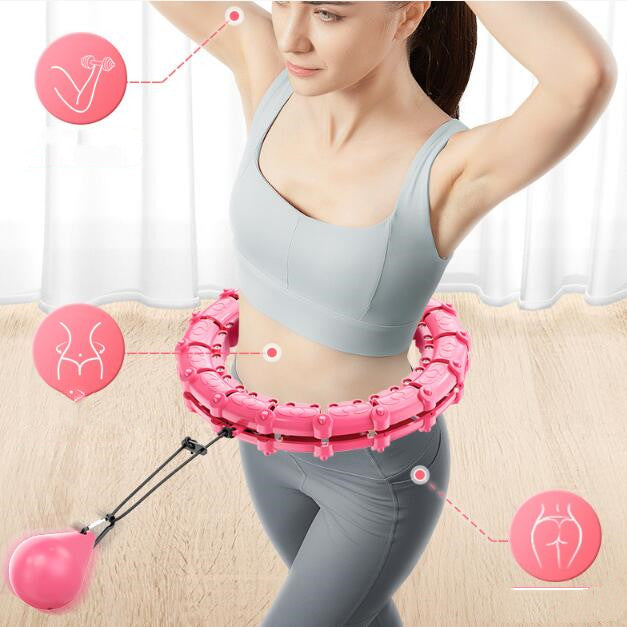 Professional Women's Slim Waist Smart Fitness Equipment - ABS Construction (21 Knots, Lilac Purple/Coral Pink)