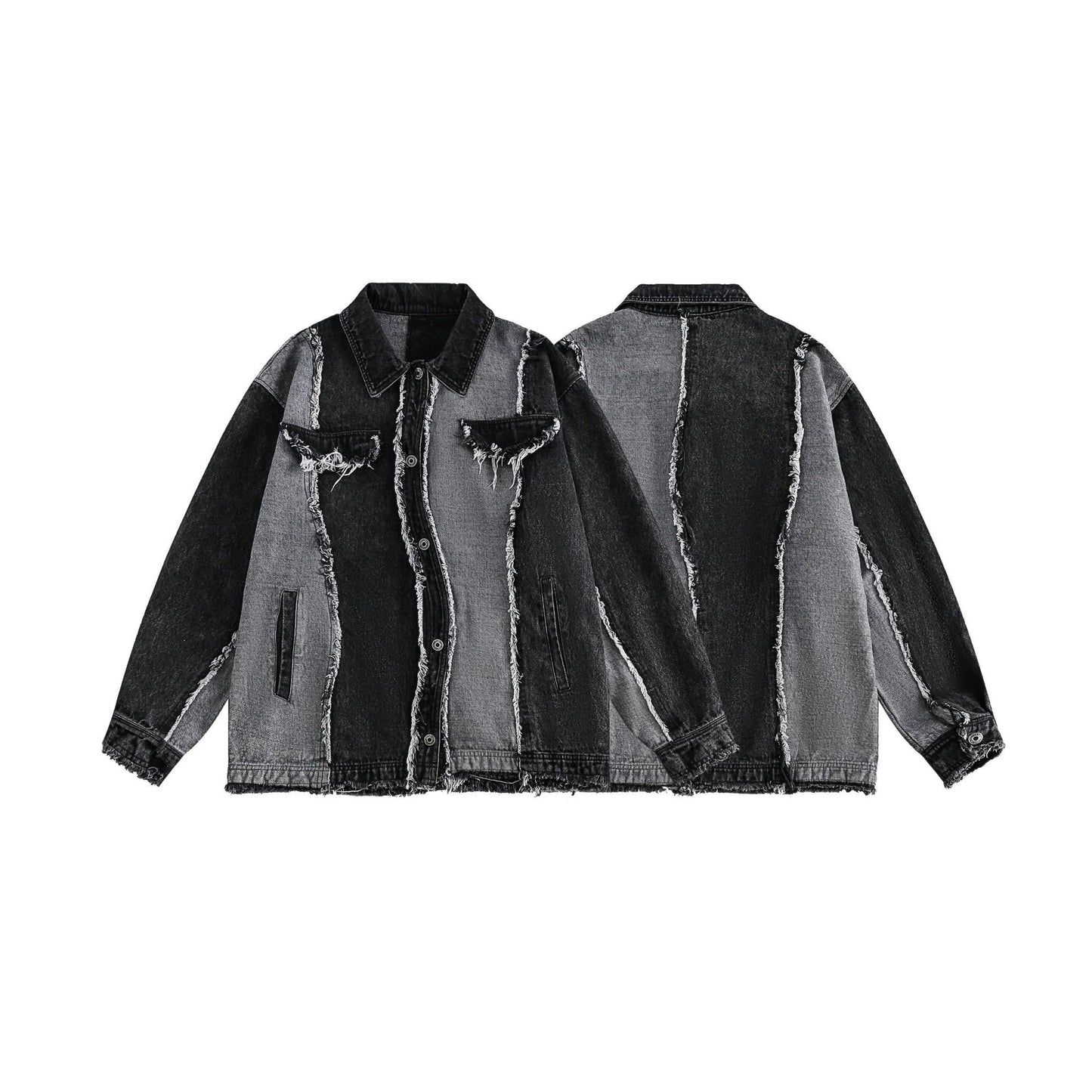Veste en jean avec bordure et coutures High Street pour hommes