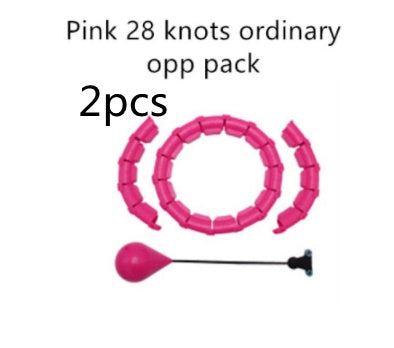 Professional Adjustable Smart Hula Hoop - ABS No-Fall Technology (18/21/24 Knots, Pink/Purple)