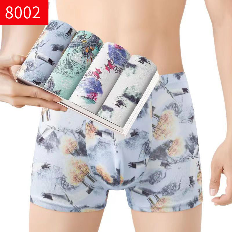 Herrboxershorts med medelhög midja, andningsbara ungdomsboxershorts