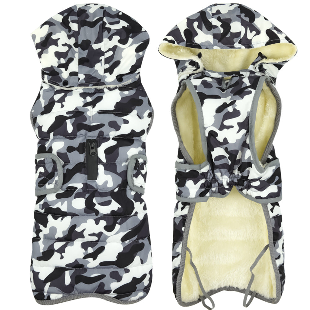 Vêtements pour animaux de compagnie à capuche détachables Vêtements pour chiens camouflage