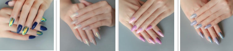 Square-Head Press-On Nails - VN15-0061-F14 | 24 Pieces + Nail Strip Set