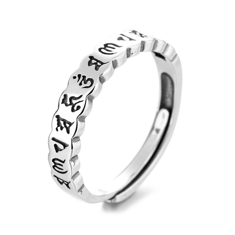 Sterling Silver Heart Sutra Ringar för män och kvinnor