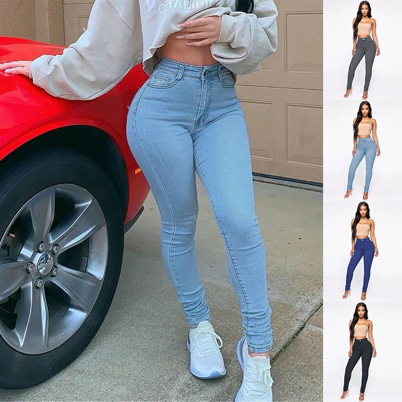 Slimming Jeans Pants For Women High Waist Trousers With Pockets - Sculpting Confidence