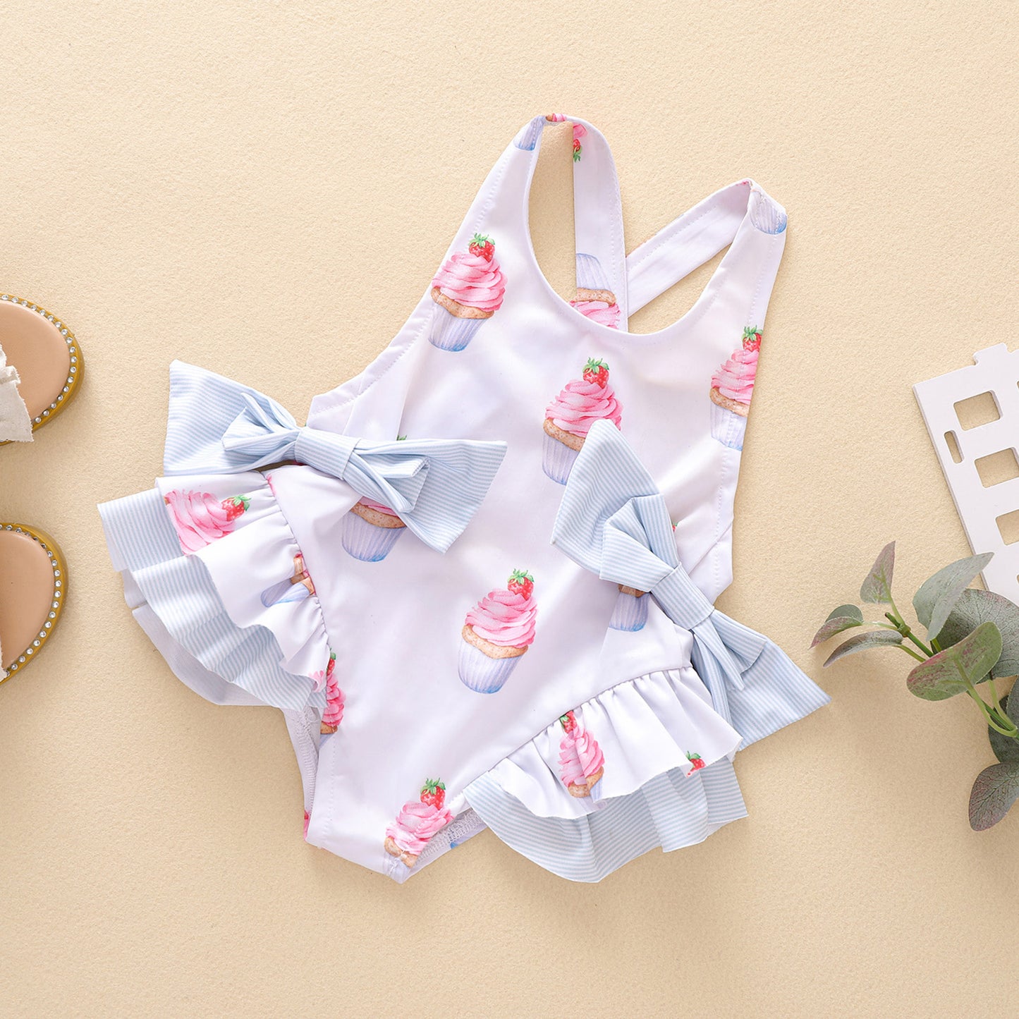 Maillot de bain une pièce à volants pour enfants