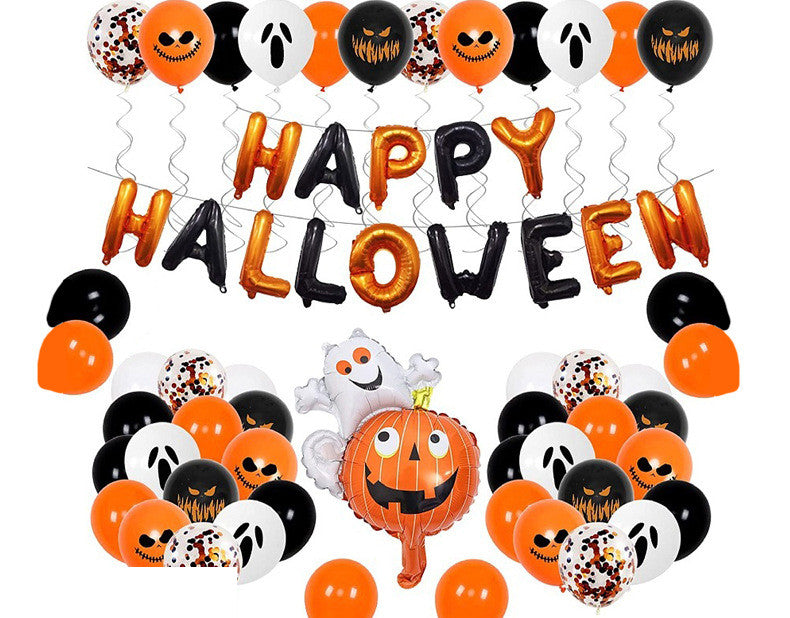 Ensemble de ballons en latex pour décoration de fête d'Halloween