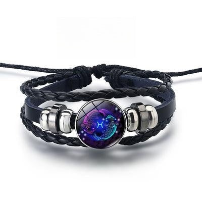 12 Constellations Luminous Armband Mode Nattlampa Punk Style Starry Sky Armband För Män Kvinnor Barn