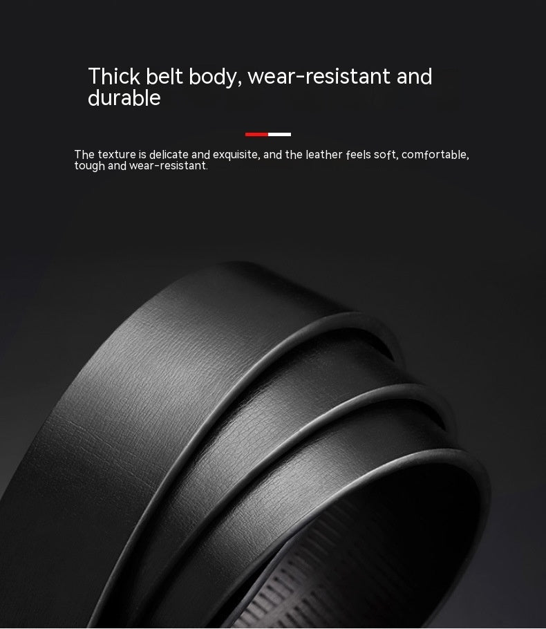 Men's Toothless Automatic Buckle Belt Business Casual Two-Layer Cowhide - Seamless Sophistication