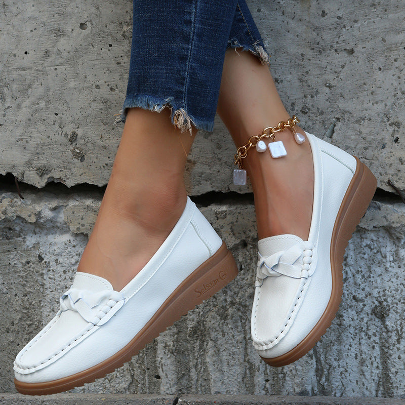 Dam Flats Shoes Weave Design Mjuka vårsommarskor