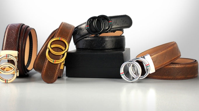 Men's Automatic Alloy Buckle Cowhide Belt - Effortless Strength