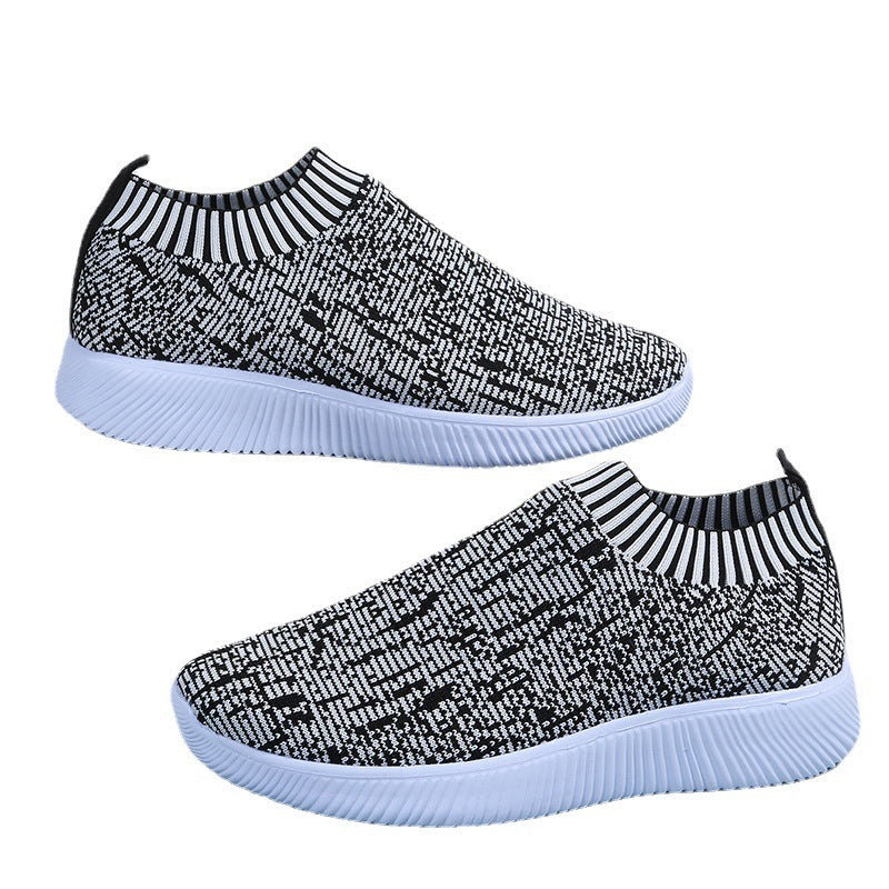 Stripe Knit Sock Sneakers - Unisex Athletic Flats - Versatile Collection
