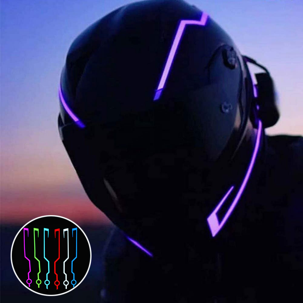 Hjälm Motorcykel Light Riding Signal Strip Blinkande Slitstark Kit Bar Diy Hjälm Led Strip Reflektor Kallljusfilm
