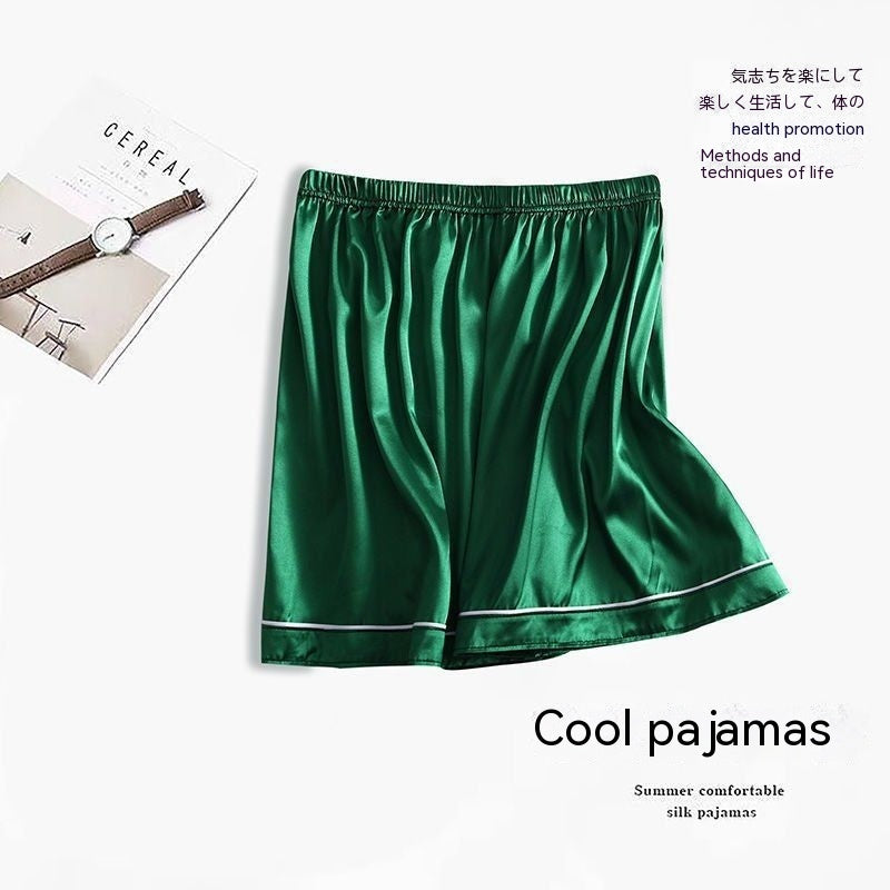 Herrpyjamasshorts i tunt silke, stora storlekar, issilke