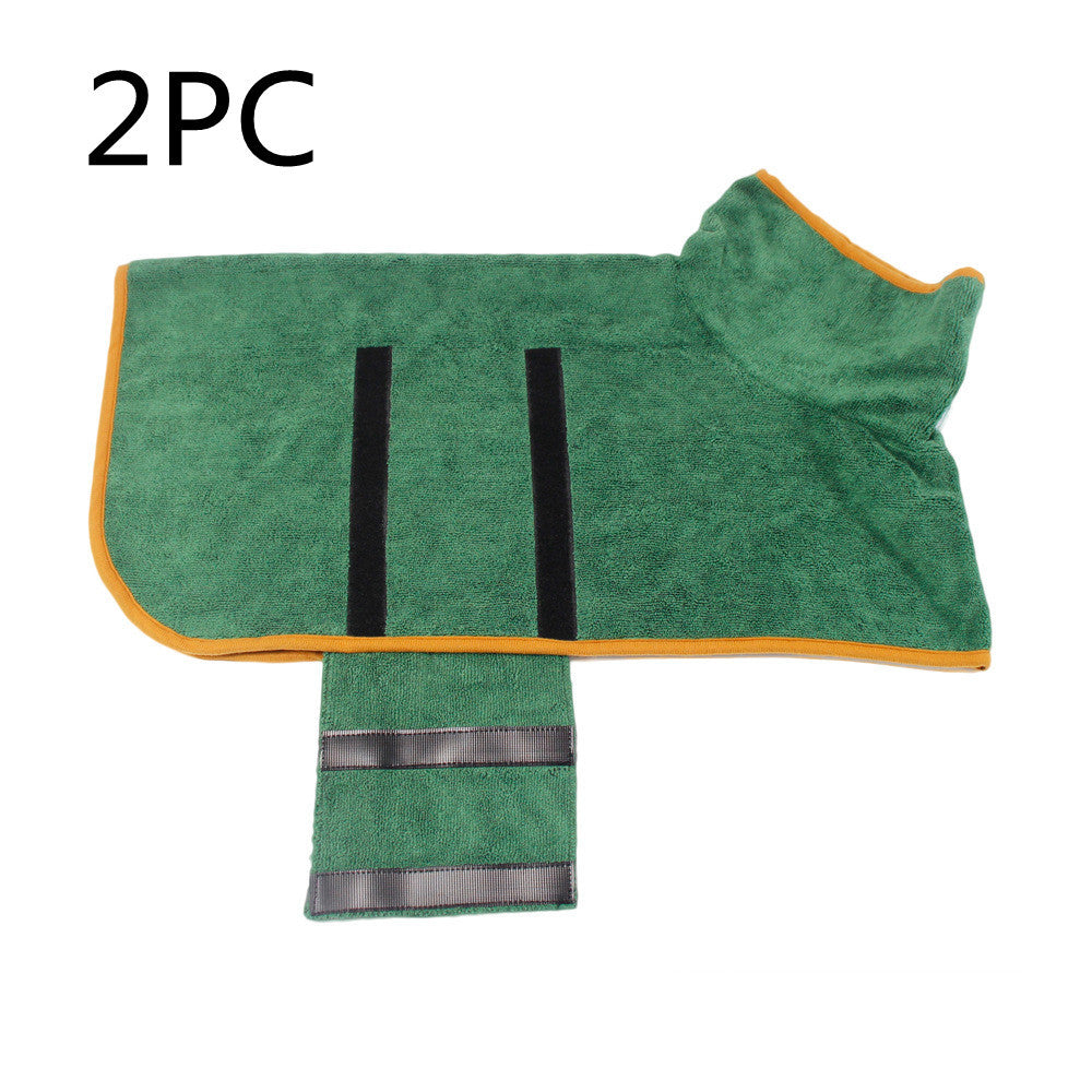 Absorbent Pet Bathrobe - Microfiber Dog Drying Coat with Adjustable Straps