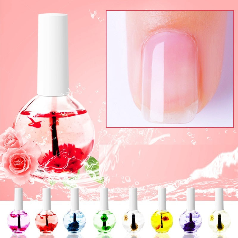 Professional Nail Treatment Oil - Dried Flowers Nutrition Formula | Moisturizing Strengthening Care