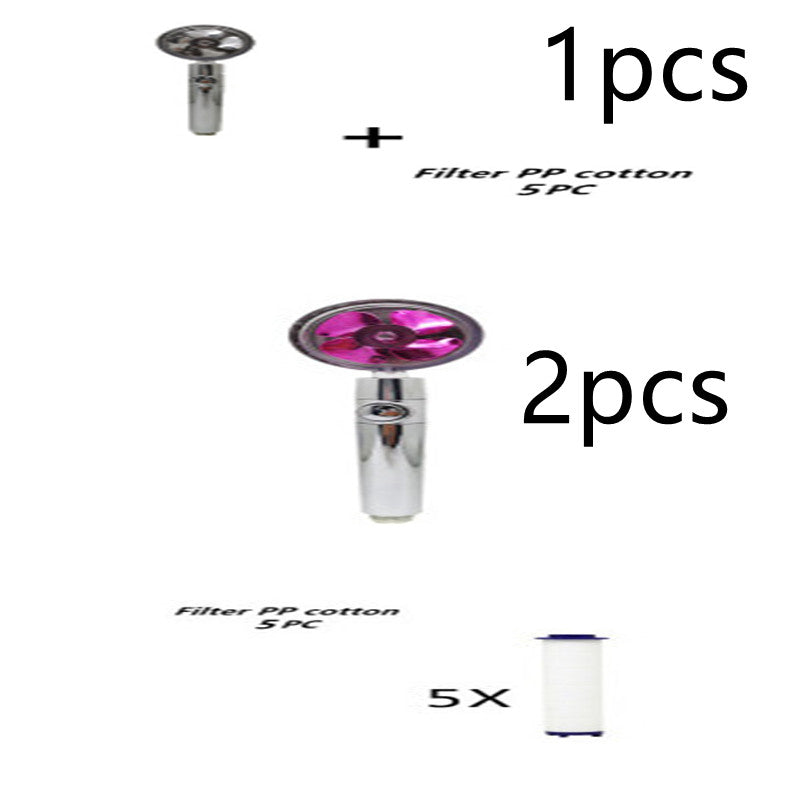 Pommeau de douche à hélice avec bouton d'arrêt et filtre en coton, buse de douche à main haute pression turbocompressée