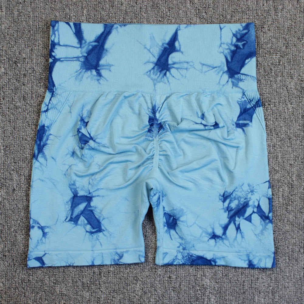 Pantalon de Yoga imprimé Tie-dye, short de Fitness à séchage rapide, Sexy, taille haute, Leggings de levage des hanches, pour femmes, été