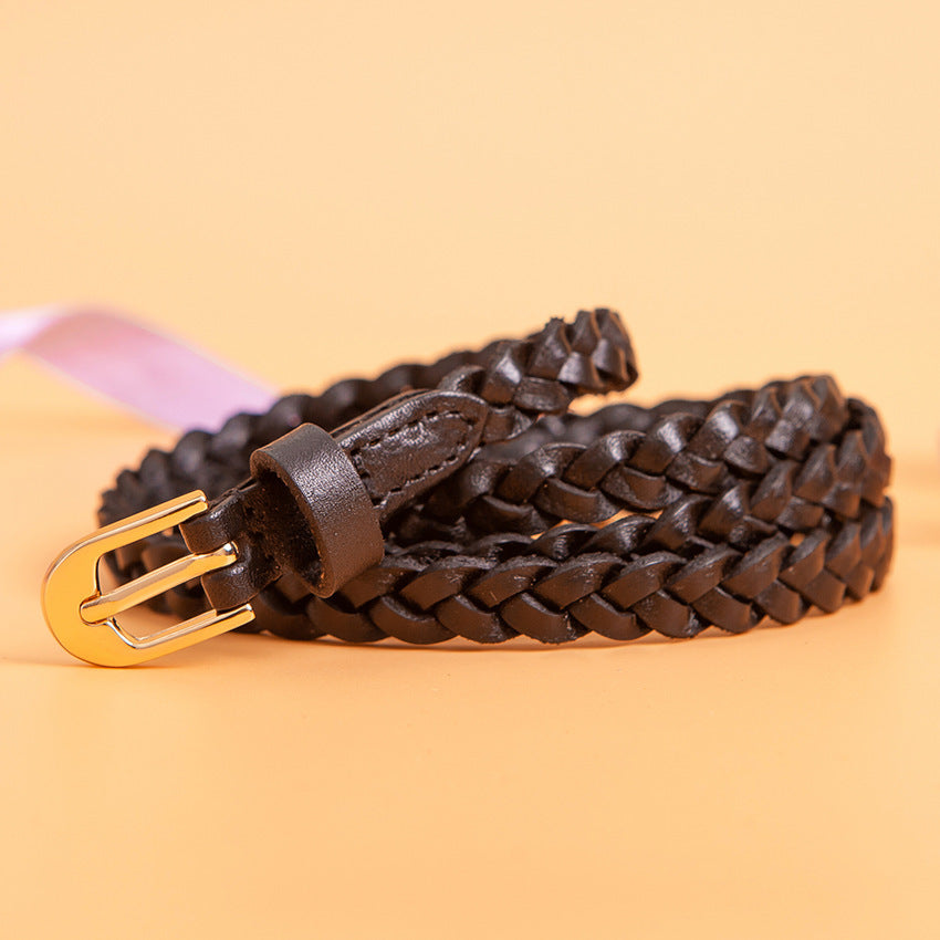 Women's First Layer Imported Full Leather Decorative Belt - Luxurious Import