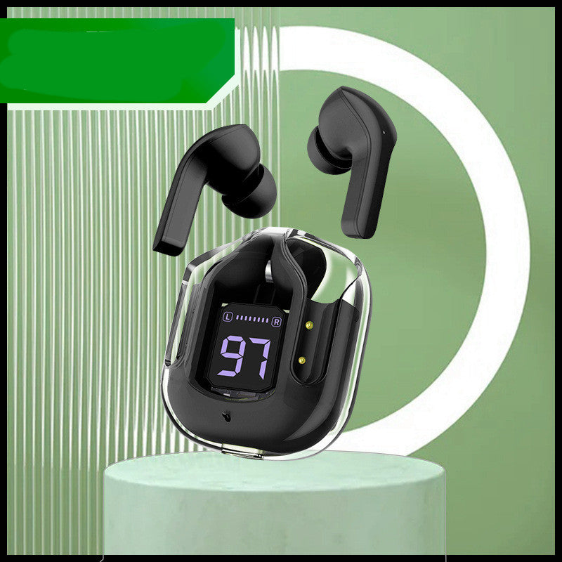 Nytt Mini Transparent trådlöst Bluetooth Headset Digital Display ENC brusreducering True Wireless Sports Music