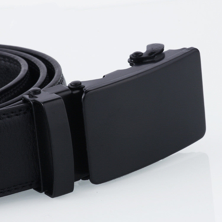 Men's Black Sliding Buckle Belt - Smooth Confidence
