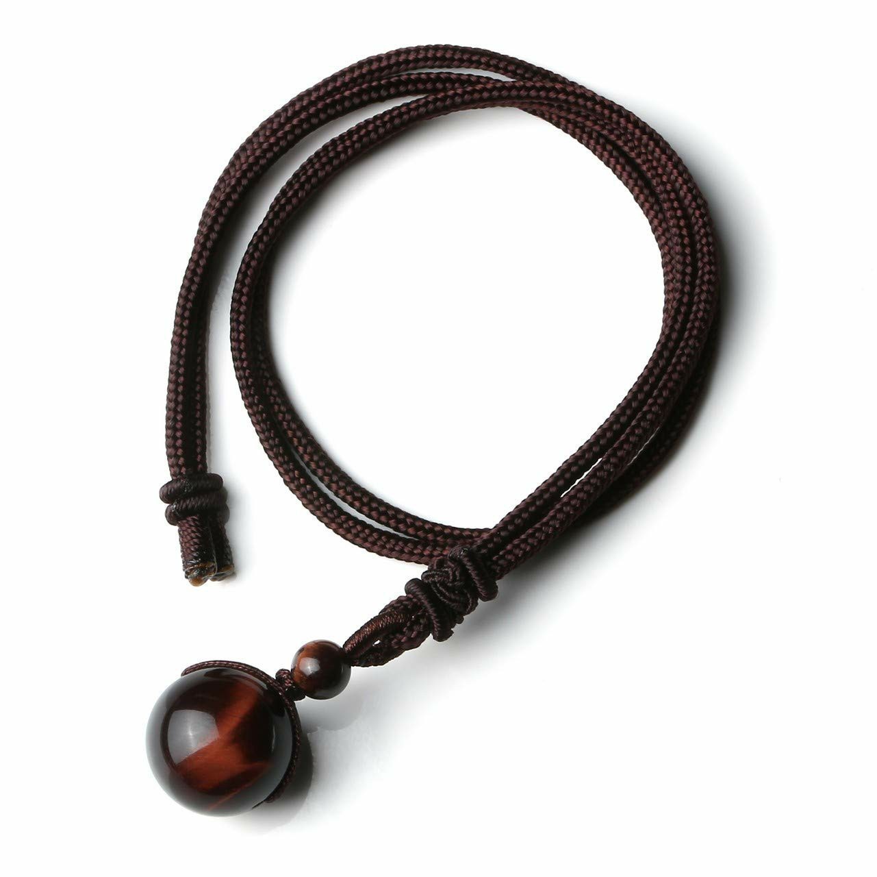 Moderiktigt 16mm Halsband med Naturlig Obsidianhänge och Ametist för Män och Kvinnor