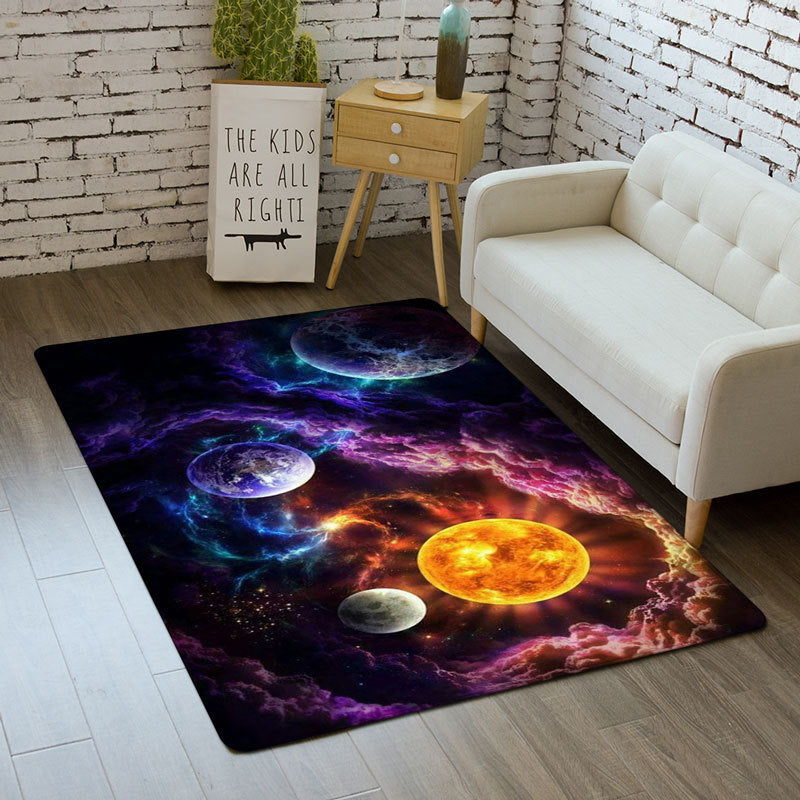 Tapis de sol étoilé en flanelle, décoration d'intérieur, tapis de salon