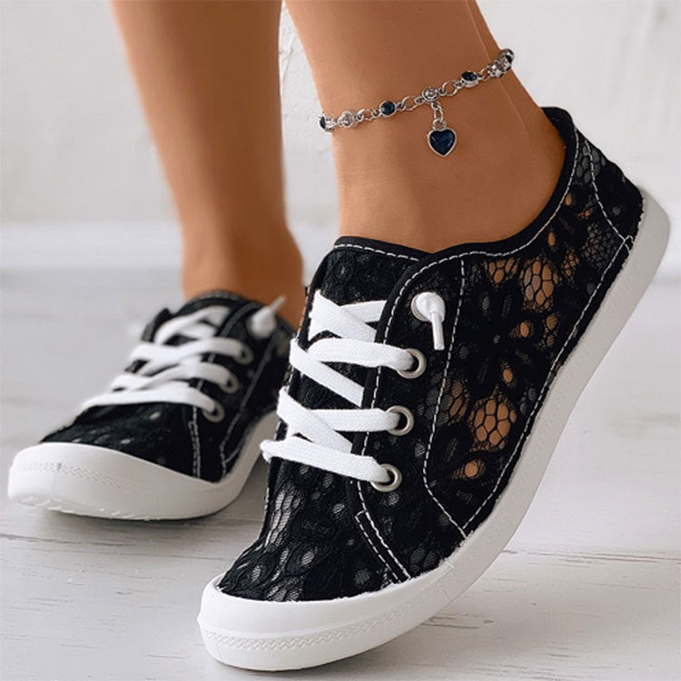 Spets Flats Skor Sommar Mode Casual Skor Dam