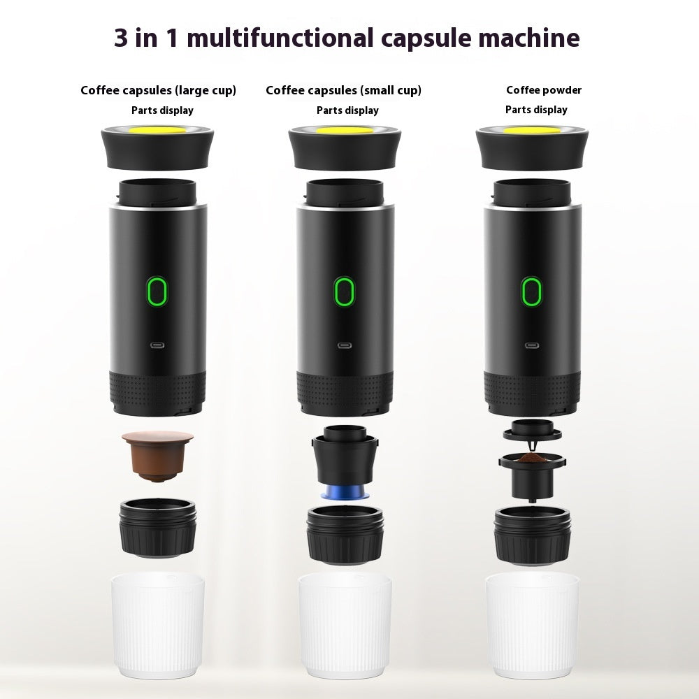 Elektrisk kaffekvarn Resepraktisk 3-i-1 espresso Bärbar kaffe Espressomaskin Maskin Café Bärbar Kapselkaffemaskin Köksredskap