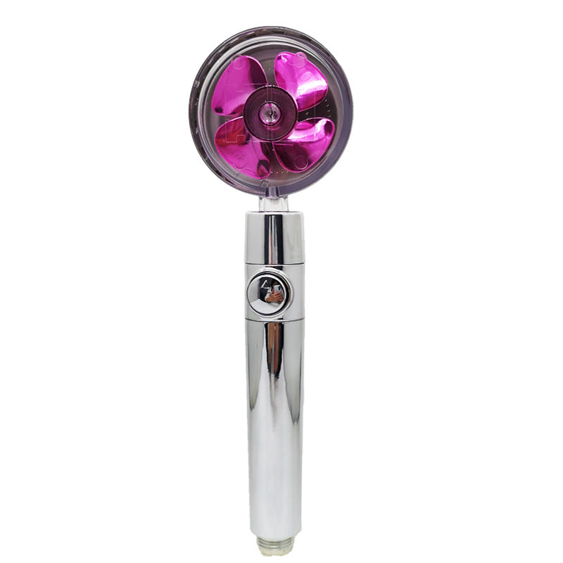 Pommeau de douche à hélice avec bouton d'arrêt et filtre en coton, buse de douche à main haute pression turbocompressée