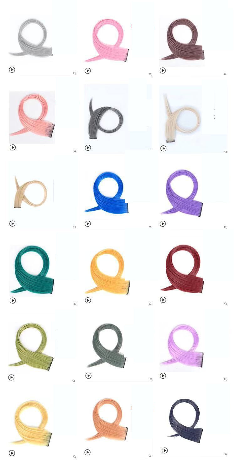Gradient Kvinna Långt lockigt hår Peruk Patch