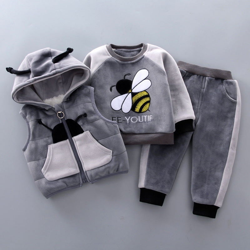 Fleece Thickening Boy Baby Suit - Baby Boy Sweater Tide